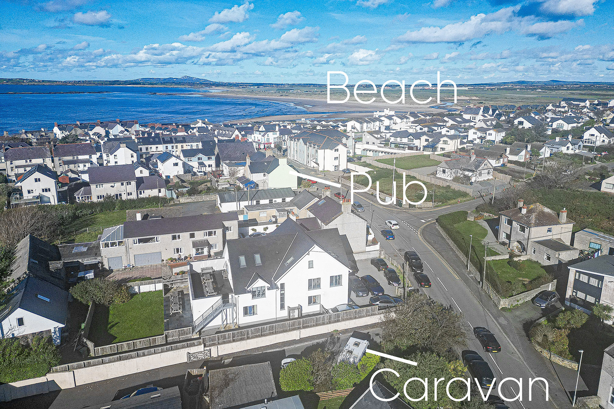 Caravan near beach and pub